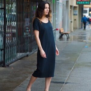 Ali Golden Cotton Dress Black